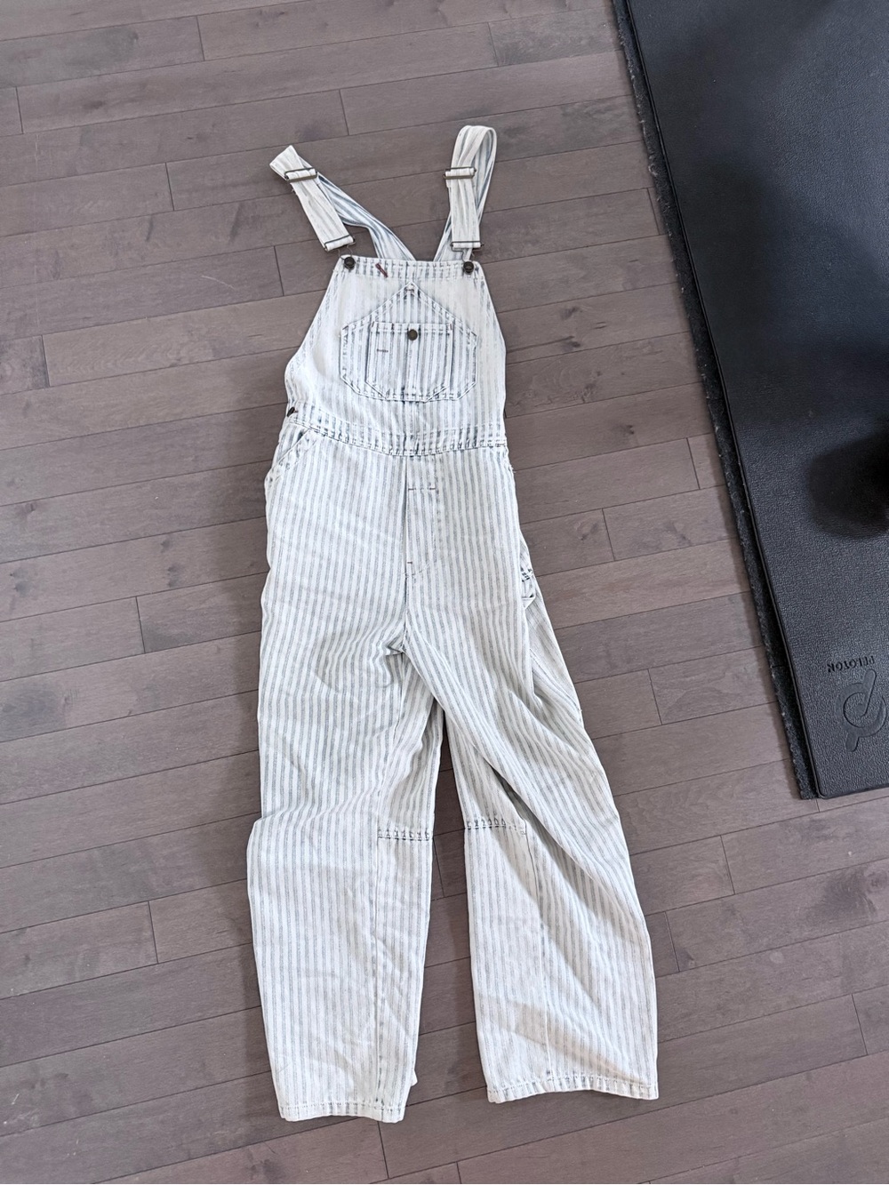 Faherty Light Blue & White Striped Denim Overalls - Picture 8 of 8